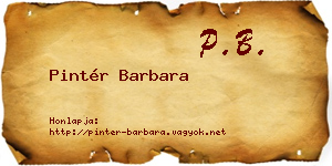 Pintér Barbara névjegykártya